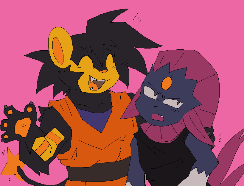 anthro luxray goku and weavile vegeta